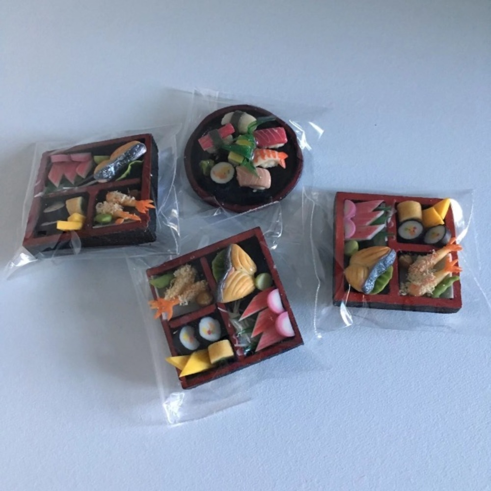 Miniature sushi magnets plus charm